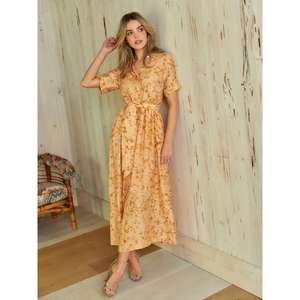 Vestido Largo de Algodón 100% Premium Ecológico con Cintura Natural para Mujer, Estilo Desenfadado - Product Image 1