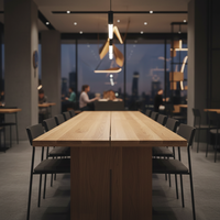 Table à manger rectangulaire en bois massif de luxe avec teck, table à manger de haute qualité pour restaurant, hôtel et usage intérieur/extérieur