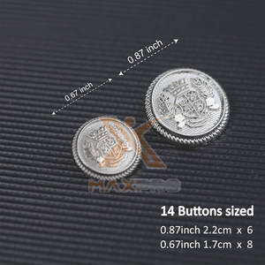 Botones de Hierro Ligeros para Uniformes Ceremoniales, Material Duradero - Product Image 6