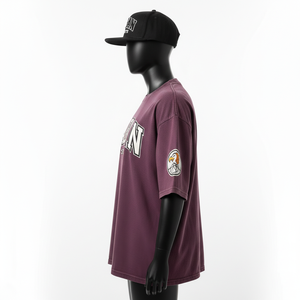 T-shirt oversize pour femme en jersey de coton premium, doux et respirant, avec empiècements latéraux et impression de logo personnalisé - Product Image 3