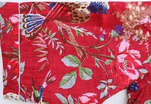 Robe kimono imprimée oiseaux rouges pour femme, 100 % coton, col en V, tenue d'été décontractée, paréo de plage, kimono de style japonais - Product Image 4