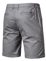 Men's Navy 100% Cotton Solid Button High Shorts Non-Stretch Casual Everyday Side Pockets Zipper Fly Machine Washable Regular Fit
