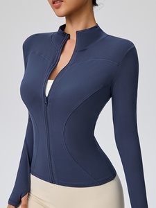 Womens Yoga <b>Jacket</b> Full Zip Slim Fit Gym Sports <b>Jacket</b> Long Sleeve <b>Workout</b> Running Fitness Activewear Custom Logo OEM ODM Priv - Product Image 4