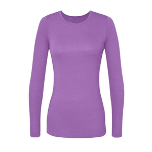 <b>Silky</b> Long-Sleeve T-Shirt Womens Under Scrubs Very Soft Fabric Hot Selling Medical Undershirts for Nurse - Product Image 1