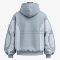 Hoodie Oversize Kustom Desain Lengan Panel 3D Streetwear Sweatshirt Unisex Kasual Hoodie Fleece OEM ODM