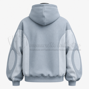 Sweat-shirt à capuche surdimensionné personnalisé avec design de manches à panneaux 3D, streetwear unisexe, sweat-shirt en molleton décontracté, OEM ODM - Product Image 2