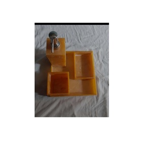 Ensemble de salle de bain moderne en résine, aspect marbre, 4 pièces, accessoires de salle de bain, plateau, porte-savon, distributeur de savon pour la maison, l'hôtel et les salles de bain des cafés - Product Image 5