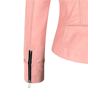 <b>Women</b> Leather <b>Jacket</b> Minimal Style Front Closure Soft Premium Casual Fashion Outerwear Custom OEM ODM Wholesale Factory - Product Image 2