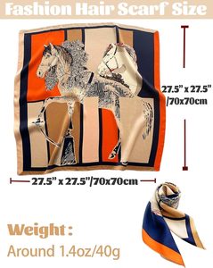 Foulard bandana en soie personnalisé pour femme, carré, pour la tête, les cheveux ou le cou, en tissu satiné doux et lisse, design de créateur - Product Image 5