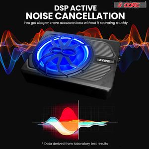 Subwoofer de Audio para Automóvil de 10 Pulgadas, Delgado, 800 W, Amplificador Activo, Luz LED Ambiental Azul, BTUBE UNDR ST 150 LGT Truck - Product Image 6