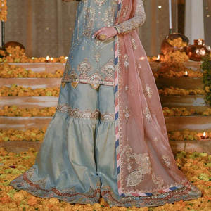 Diseños de Vestidos de Moda 2024, Conjunto Sharara de Alta Calidad, Personalizado en Pakistán, Artículo Listo para Usar de Conjunto Sharara Gharara - Product Image 4