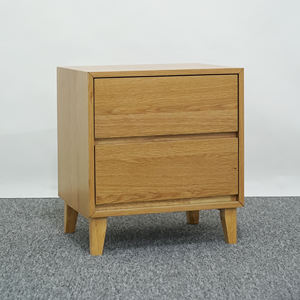 Mesa de Noche de Madera de Caucho al por Mayor OEM/ODM con 2 Cajones para Dormitorio, Mesita de Noche de Madera, Muebles de Fábrica de Vietnam - Product Image 1