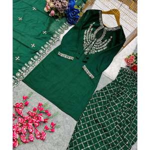 Conjunto de ropa de fiesta para mujer de diseñador Dhoti Fancy Dupatta - Product Image 4