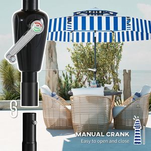 Ombrellone da Esterno Ventilato a 2 Livelli da 2,6 m con 8 Stecche, Protezione UPF 30+, Ombrellone da Tavolo Inclinabile da 2,6 m a 2 Livelli Ventilato - Product Image 2