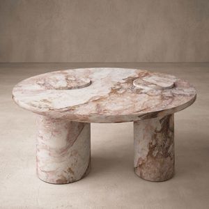 Decorative coffee centerpiece <b>table</b> high end marble furniture classy <b>round</b> coffee <b>table</b> modern <b>white</b> and gold furniture luxury - Product Image 6