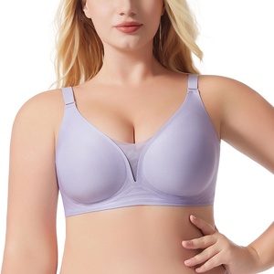 Sujetador sin aros para mujer, copa 3/4, tirantes ajustables, espalda en Y, cierre de tres corchetes, transpirable, de elastano/nailon, color liso, todo tipo - Product Image 3