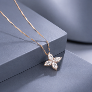 Collar con Colgante Floral de Moissanita con Corte Marquesa en Plata de Ley S925 de Lujo para Mujer, VS EF, Joyería Fina Personalizada OEM, Regalo - Product Image 1