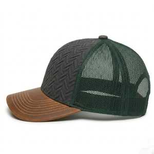 Casquette de baseball vintage pour homme, style trucker, avec visière en cuir et dos en maille, réglable, respirante, pour l'extérieur, style décontracté, logo personnalisé, OEM - Product Image 2