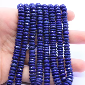 Perles rondes en lapis-lazuli naturel 6MM 7MM, perles facettées en pierres précieuses, prix de gros, en vrac, pour la fabrication de colliers et bijoux, en provenance d'Inde - Product Image 1