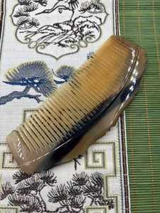 Peigne artisanal écologique en corne de buffle, forme feuille, à dents fines sculptées, peigne à extrémités en corne animale, anti-statique, idéal pour les cadeaux - Product Image 5