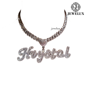 Export Quality Men's 22K Gold Plated Cuban Chain <b>Necklace</b> With Moissanite Letter Pendant Hiphop <b>Statement</b> Jewelry Rope Chain - Product Image 5