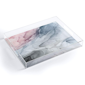 Plateau rectangulaire en acrylique, design unique et élégant, imprimé, pour servir des fruits et autres articles, prix de gros. - Product Image 1