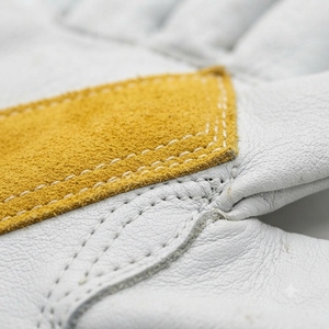 Gants de sécurité en cuir grainé de vachette Palm Patch avec manchette de sécurité, résistants à la chaleur, respirants, robustes, doux, confortables et anti-vibrations - Product Image 6