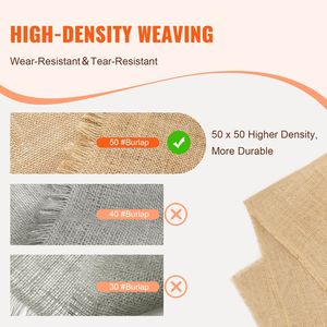 Rouleau de tissu en toile de jute 40 x 300 pi, 50 x 50, tissu de jute haute densité, large rouleau de revêtement naturel pour arbres, produit 100% naturel - Product Image 3