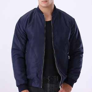 เสื้อแจ็คเก็ตบอมเบอร์ผ้าซาตินสีน้ำเงินกรมท่าสำหรับผู้ชาย แบบคลาสสิก ซิปหน้า เงางาม น้ำหนักเบา สวมใส่สบาย ทรงเข้ารูป เสื้อคลุมลำลองเนื้อนุ่ม - Product Image 5