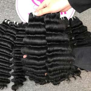 DEEP WAVE Machine vietnamienne Double trame Extensions de tissage de cheveux de qualité Remy Coupe lâche Un donneur Meilleur prix Extensions de cheveux humains - Product Image 5