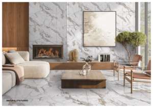 Elegantes azulejos de porcelana brillantes de formato grande 600X1200 para pisos y paredes, ideales para uso interior en hogares y espacios comerciales de alta gama. - Product Image 5