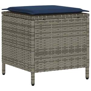 Ensemble de canapés de jardin en rotin PE bleu marine et gris avec structure en acier thermolaqué, mobilier d'extérieur élégant - Product Image 6