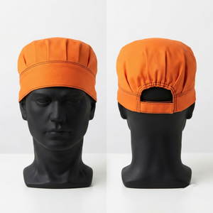 Casquette de chef haut de gamme en polyester/coton tissé 120 GSM, bleu roi, panneaux plissés, logo personnalisé imprimé numériquement, imperméable, pour restaurant et bar - Product Image 1