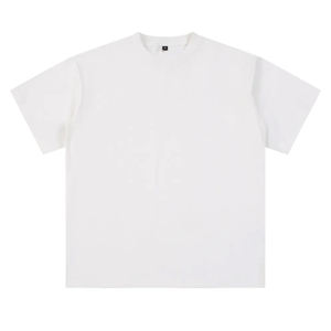 T-shirt vierge OEM à col épais en coton lourd suédé, coupe ample, en coton et polyester de qualité supérieure, 260g, pour homme - Product Image 3