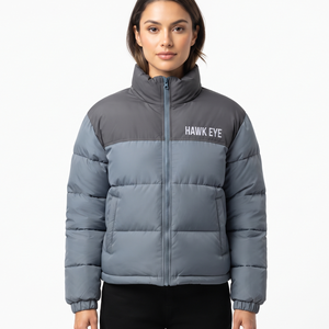 2026 <b>Women's</b> Quilted <b>Winter</b> Jacket Color Block Full Zip <b>Padded</b> <b>Coat</b> Polyester Filled Warm Regular Length - Product Image 1