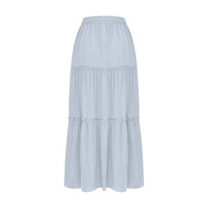 Women's Emerald <b>Green</b> A-Line Floor-Length <b>Skirt</b> Ruffles High Waist Elastic Chiffon Bohemian Sporty Style Solid Color Breathable - Product Image 6