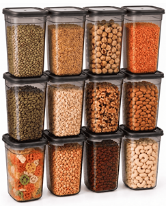 Transparent PET <b>Kitchen</b> Organizer Jar 1000ML for <b>Pantry</b> Storage of Rice, Sugar, Tea, Coffee & Dry Snacks - Product Image 1