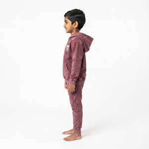 Conjunto de Ropa Deportiva Informal de Dos Piezas con Sudadera con Capucha de Algodón Lavado al Ácido para Niños con Logotipo Personalizado - Product Image 2