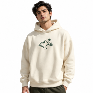 Sudadera con Capucha para Hombre, Diseño Gráfico de Dibujos Animados, Color Crema, Estilo Holgado, Casual, Y2K, Ropa Urbana para Otoño - Product Image 1