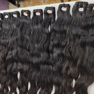 Extensions de cheveux humains vierges indiens de qualité supérieure, grade 12A, cuticules alignées, brins bruts non traités, Remy, double trame - Product Image 1