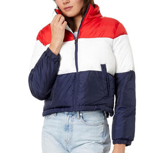 Chaqueta acolchada corta para mujer al por mayor, de manga larga, informal, para clima frío, con cremallera, cálida para invierno - Product Image 4