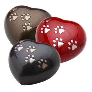 Metal <b>Keepsakes</b> Cremation <b>Pet</b> Urns Funeral <b>Ashes</b> Urns American Style Customized Color Heart Paw Print - Product Image 6