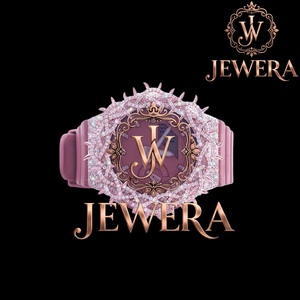High on Demand Luxury Iced Out Mossinate Pink <b>Rubber</b> Diamond Wristwatch Elegant Mossinate White <b>Rubber</b> Diamond Wristwatch - Product Image 3