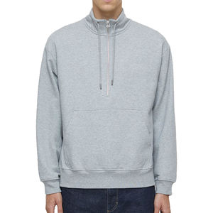 Sweat-shirt à capuche pour homme en molleton 100% coton, style demi-zip, brodé 3D en relief, marque privée, vente en gros, collection hiver - Product Image 5