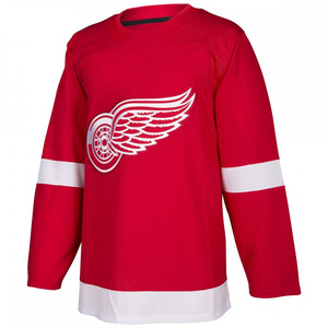 Ultima <span class=keywords><strong>Maglia</strong></span> da Hockey su Ghiaccio Red Wings per Uomo, Rossa a Maniche Lunghe, Logo della Squadra Sublimato, Traspirante in Poliestere, Uniforme con Collo a Girocollo - Product Image 3