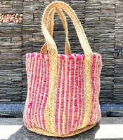 Sac fourre-tout en jute tissé, style bohème, ouvert, avec bandoulière, écologique, pour femme, quotidien, été, plage