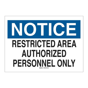 Panneau d'avertissement pour zone restreinte, signalisation de sécurité anglaise pour le contrôle d'accès intérieur et extérieur - Product Image 1