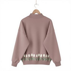 Sweat-shirt à col montant pour femme, OEM ODM disponible, best-seller, haute qualité, streetwear décontracté - Product Image 1