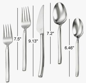 Juego de Cubiertos Portátil de Acero Inoxidable, Moderno, Elegante y Sostenible, Incluye Cuchillo, Tenedor y Cuchara para Cenas, Plateado - Product Image 3