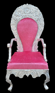Chaise de mariage royale de luxe Maharaja |   Chaise trône en métal sculpté antique |   Chaise de salle à manger |   Chaise de banquet - Product Image 2